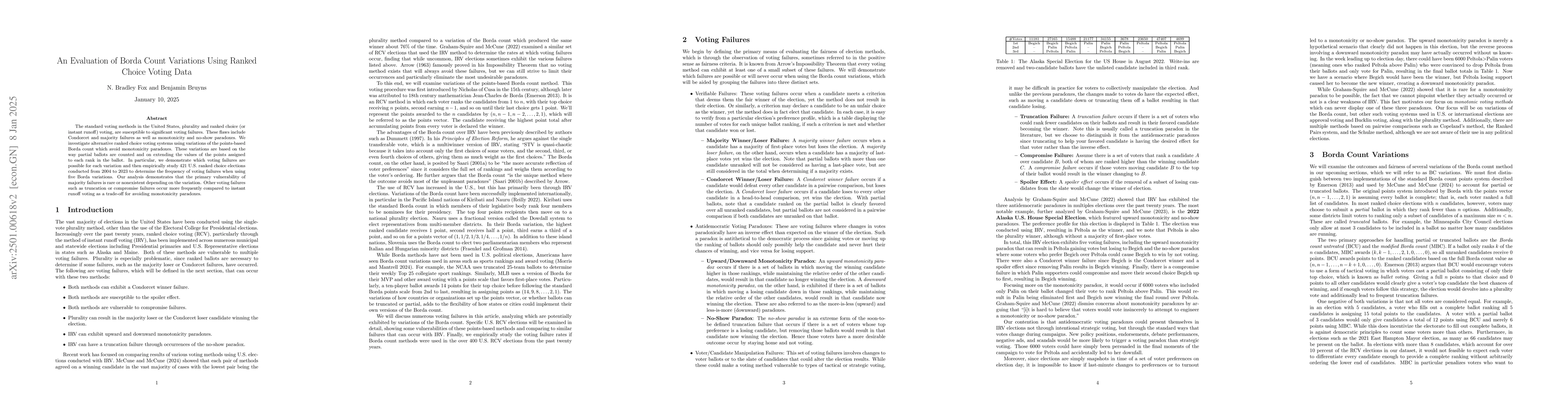 Thumbnail for An Evaluation of Borda Count Variations Using Ranked Choice Voting Data