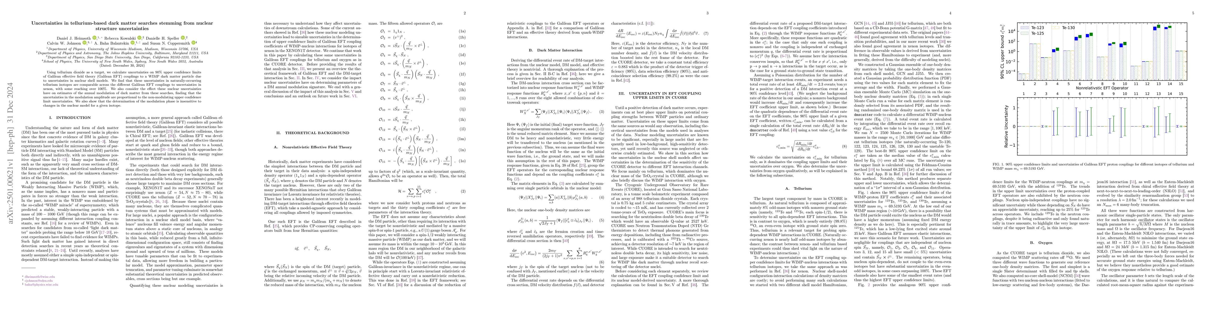 Thumbnail for Uncertainties in tellurium-based dark matter searches stemming from
  nuclear structure uncertainties