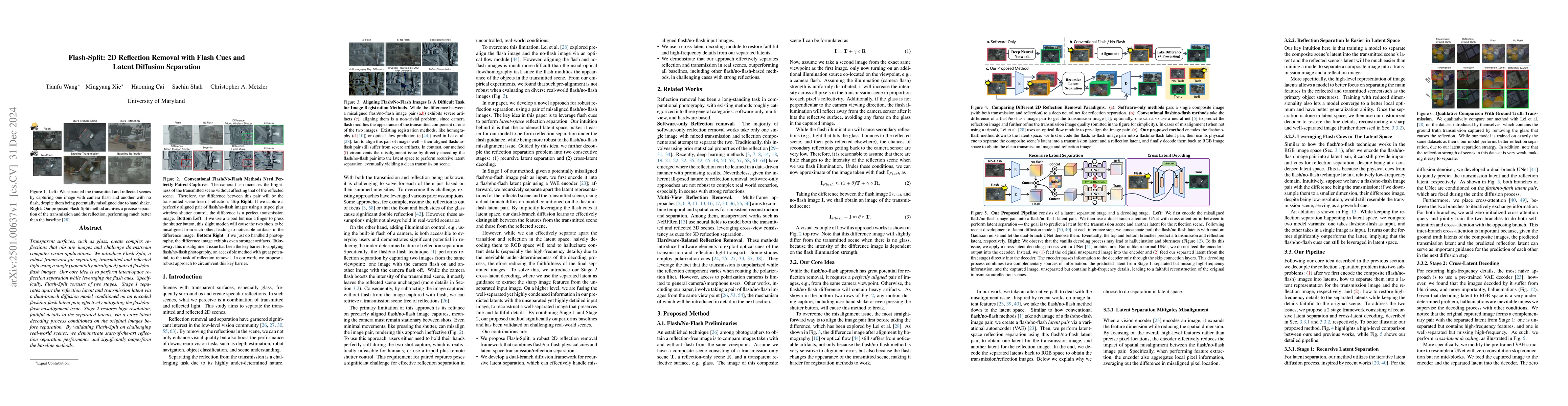 Thumbnail for Flash-Split: 2D Reflection Removal with Flash Cues and Latent Diffusion
  Separation
