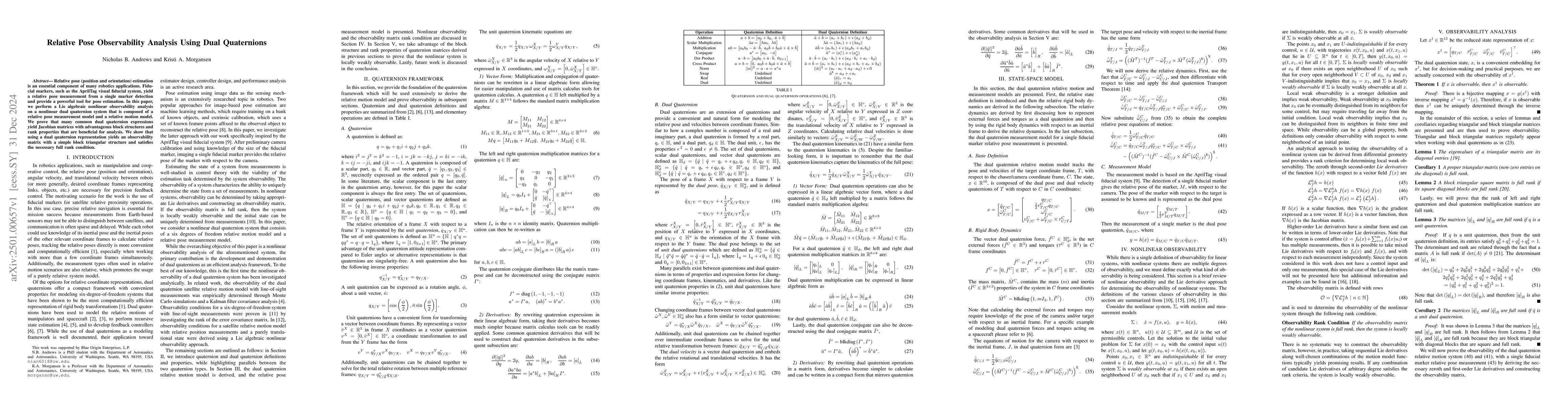 Thumbnail for Relative Pose Observability Analysis Using Dual Quaternions