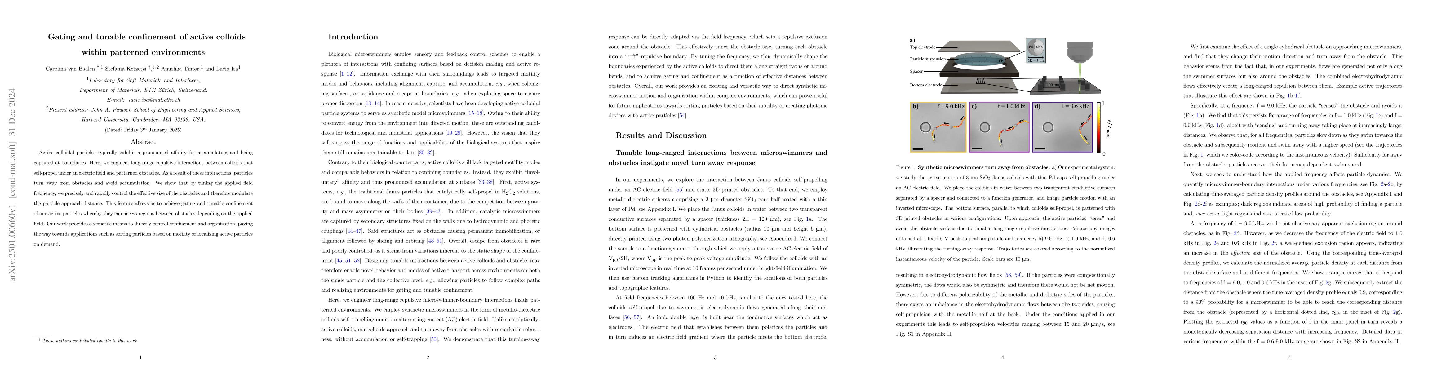 Thumbnail for Gating and tunable confinement of active colloids within patterned
  environments