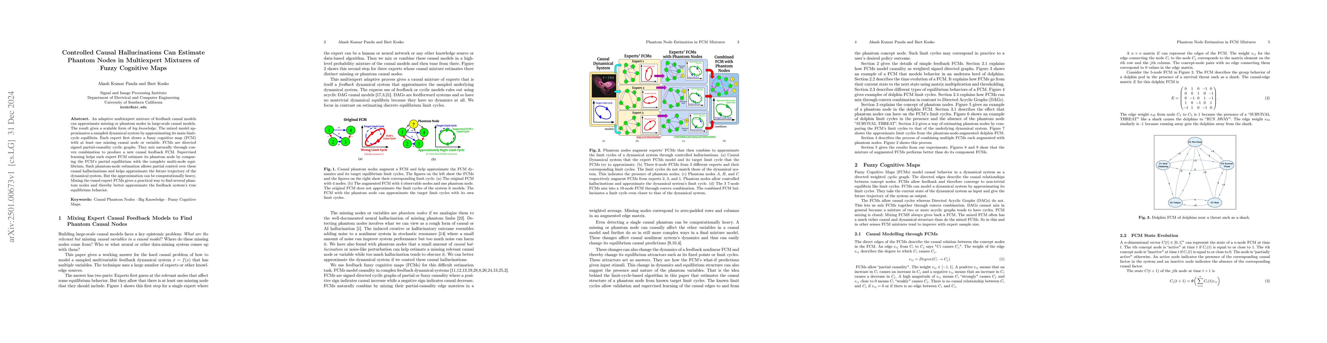 Thumbnail for Controlled Causal Hallucinations Can Estimate Phantom Nodes in
  Multiexpert Mixtures of Fuzzy Cognitive Maps