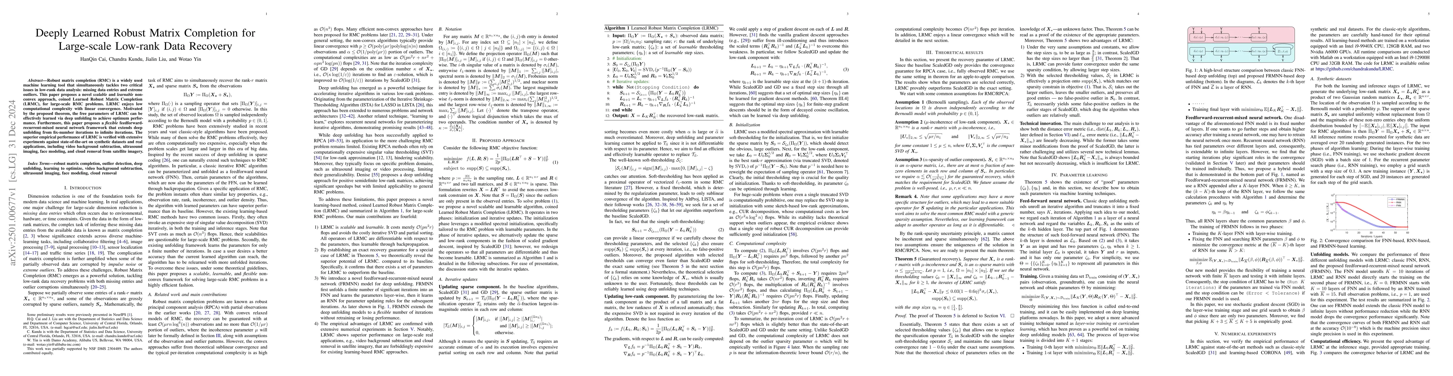 Thumbnail for Deeply Learned Robust Matrix Completion for Large-scale Low-rank Data
  Recovery