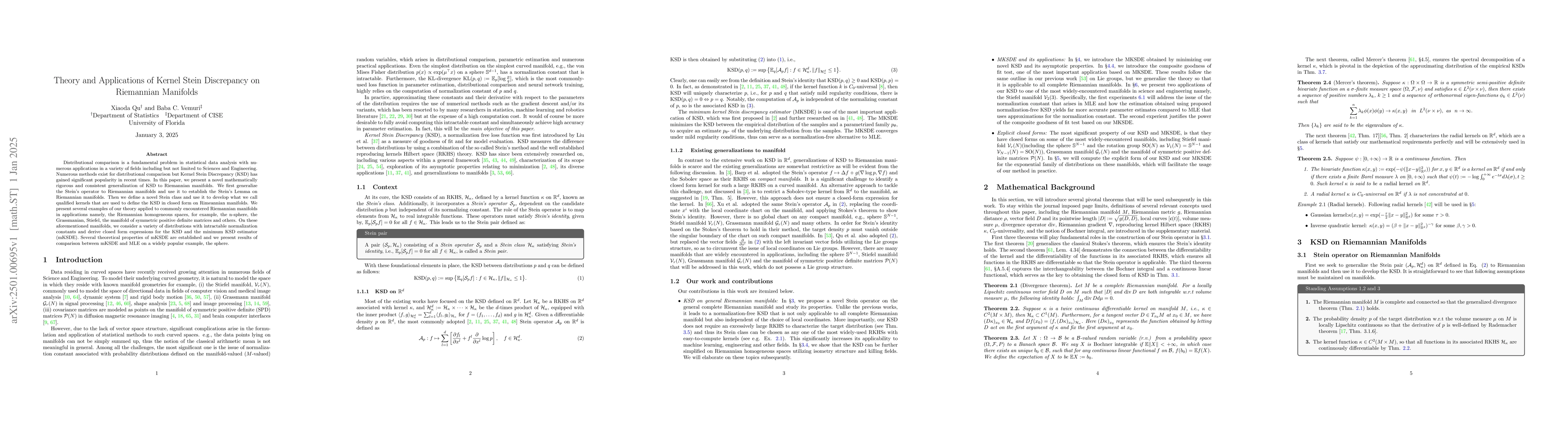 Thumbnail for Theory and Applications of Kernel Stein Discrepancy on Riemannian
  Manifolds