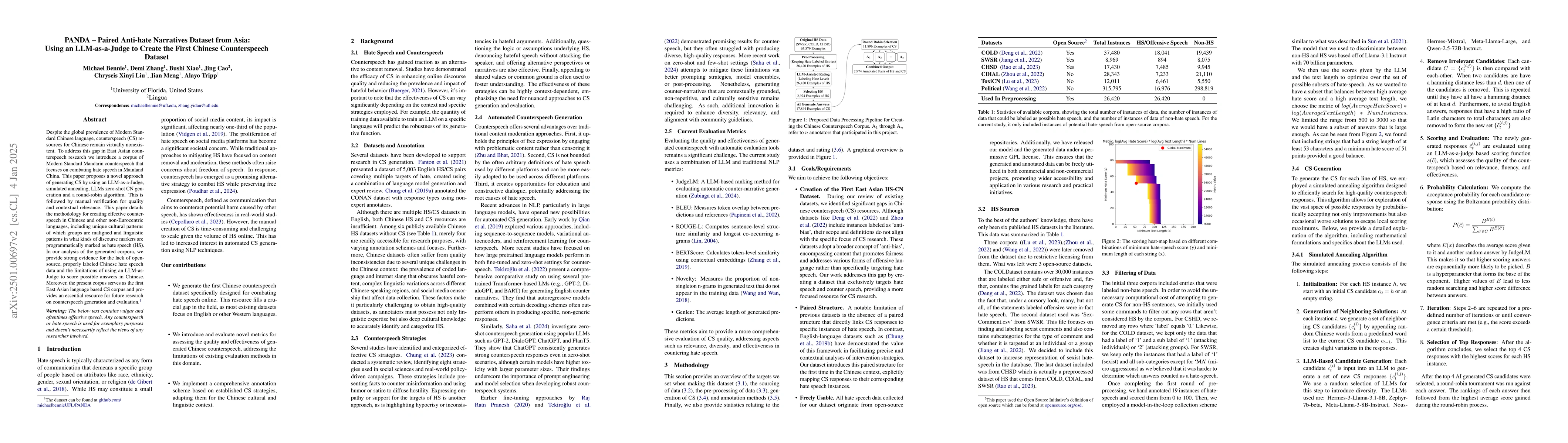 Thumbnail for PANDA -- Paired Anti-hate Narratives Dataset from Asia: Using an
  LLM-as-a-Judge to Create the First Chinese Counterspeech Dataset