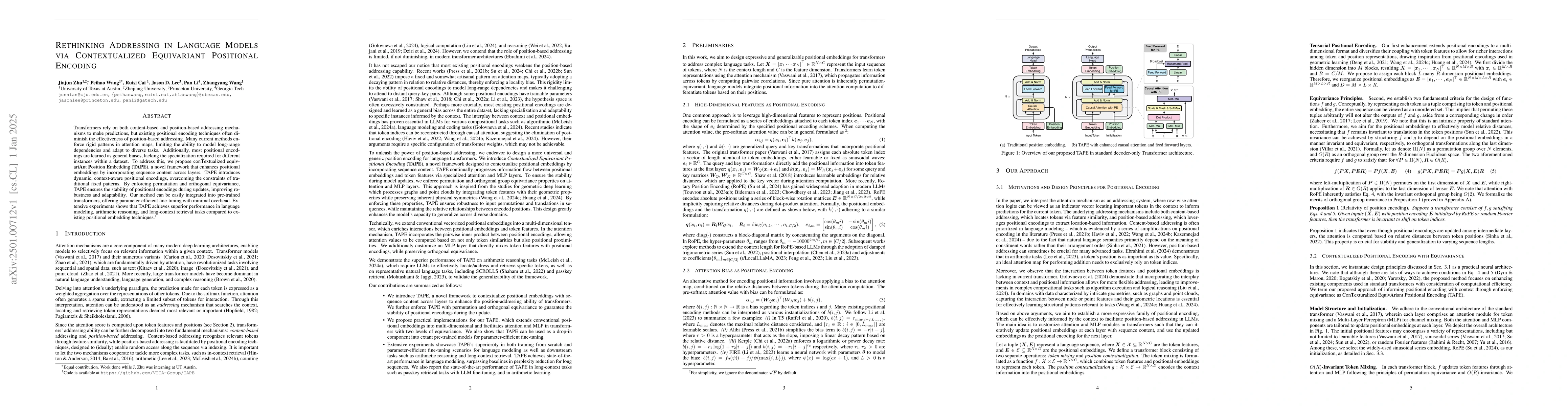 Thumbnail for Rethinking Addressing in Language Models via Contexualized Equivariant
  Positional Encoding