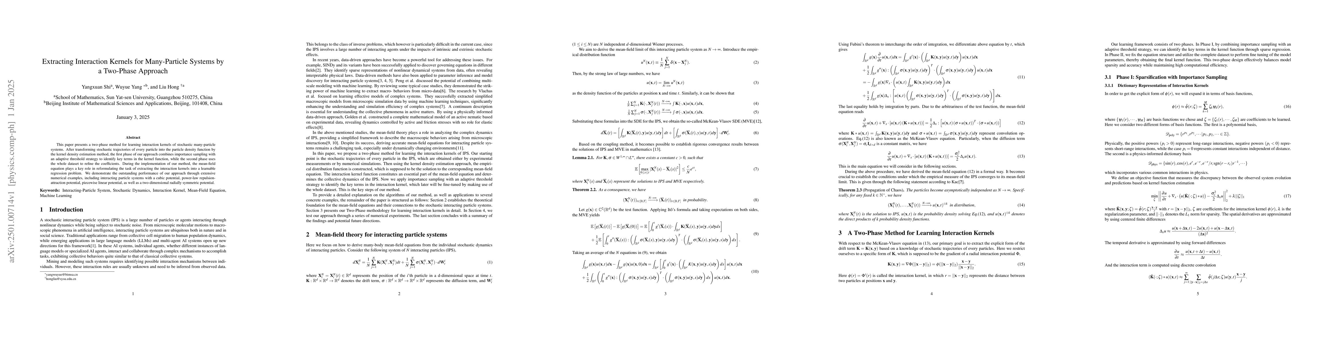 Thumbnail for Extracting Interaction Kernels for Many-Particle Systems by a Two-Phase
  Approach