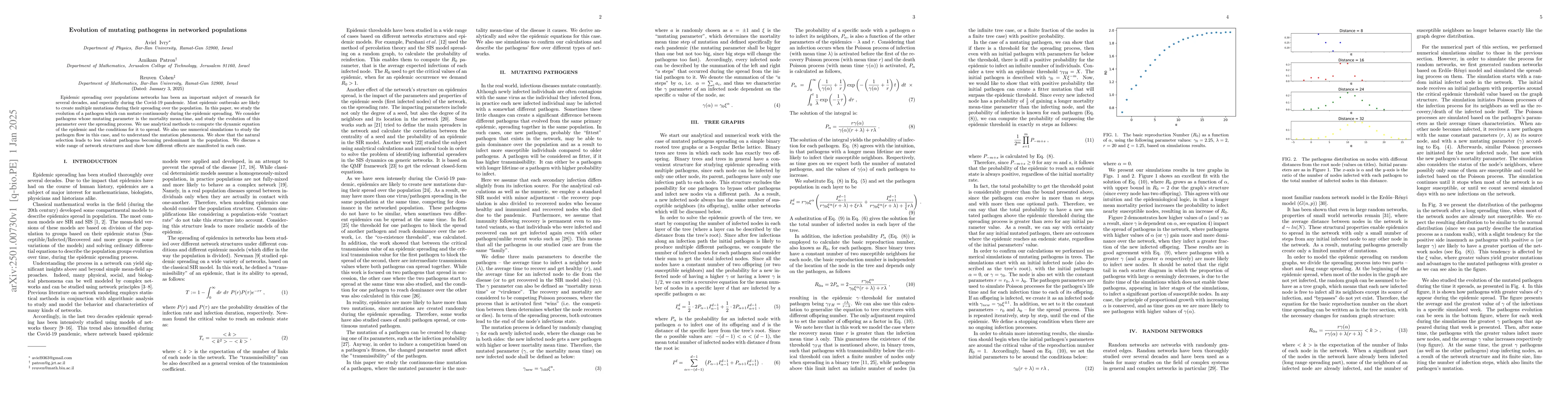Thumbnail for Evolution of mutating pathogens in networked populations