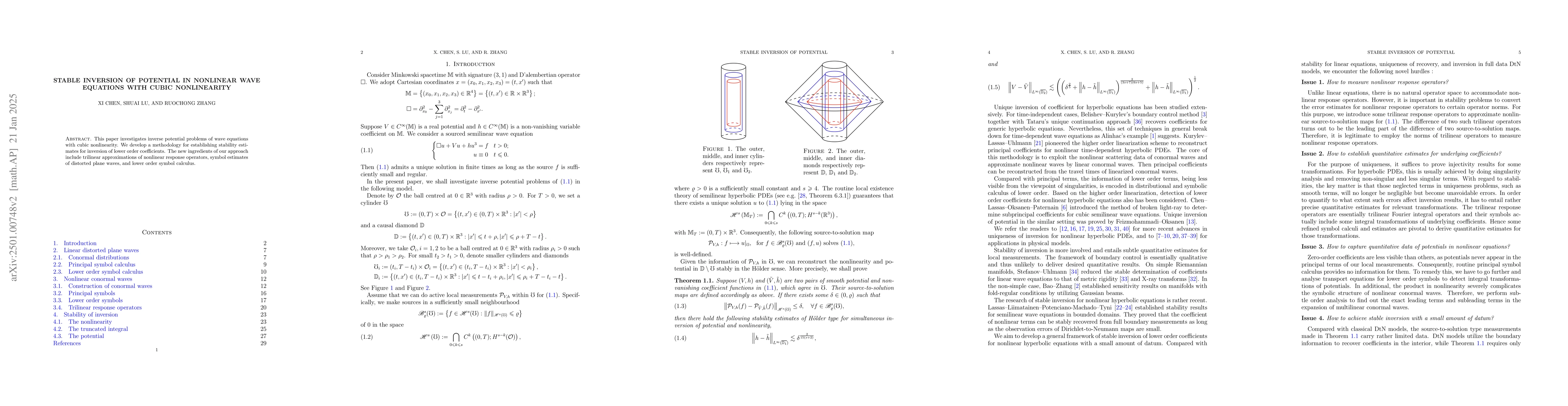Thumbnail for Stable inversion of potential in nonlinear wave equations with cubic
  nonlinearity