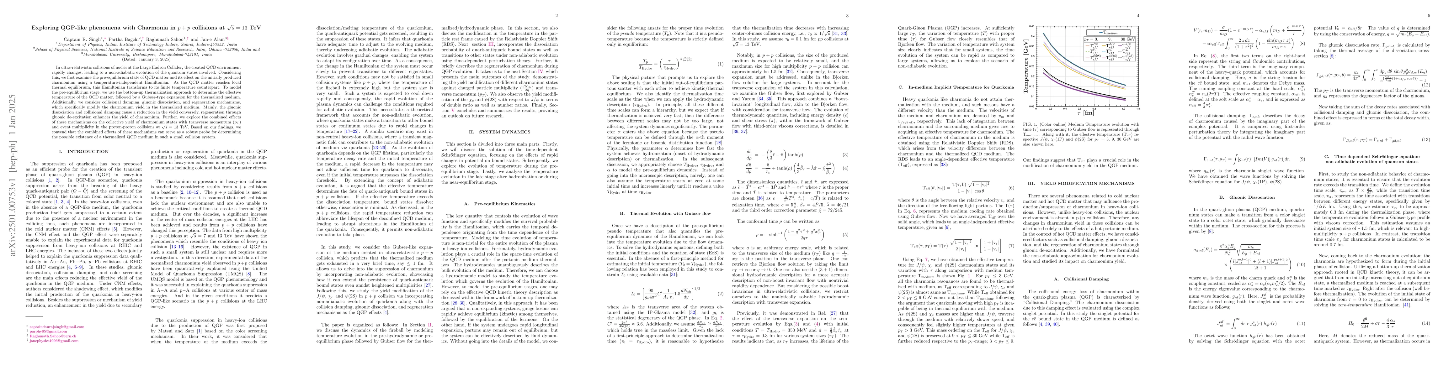 Thumbnail for Exploring QGP-like phenomena with Charmonia in $p+p$ collisions at
  $\sqrt{s} = 13$ TeV