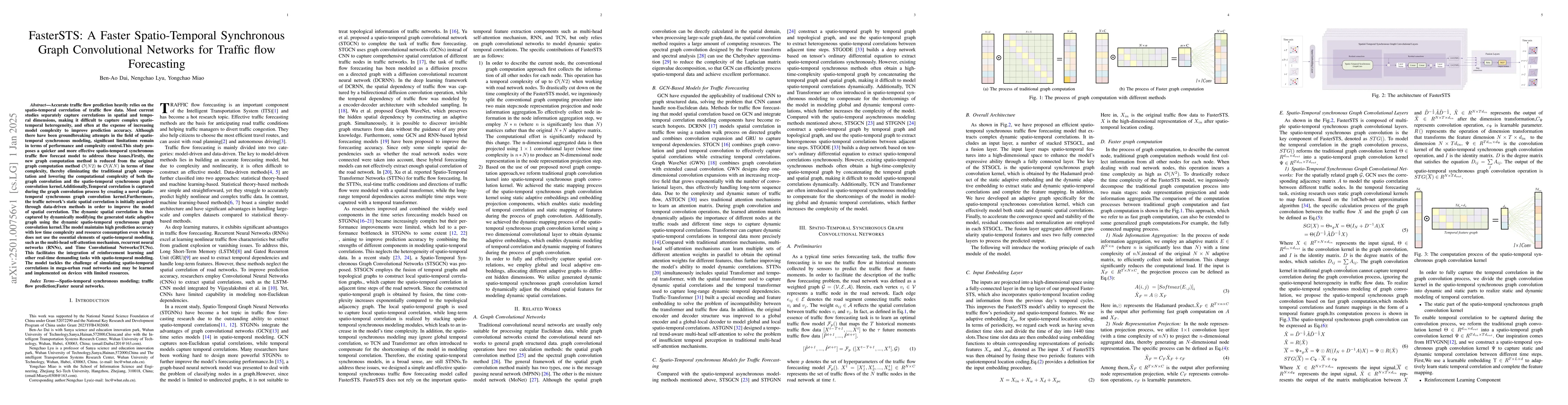 Thumbnail for FasterSTS: A Faster Spatio-Temporal Synchronous Graph Convolutional
  Networks for Traffic flow Forecasting