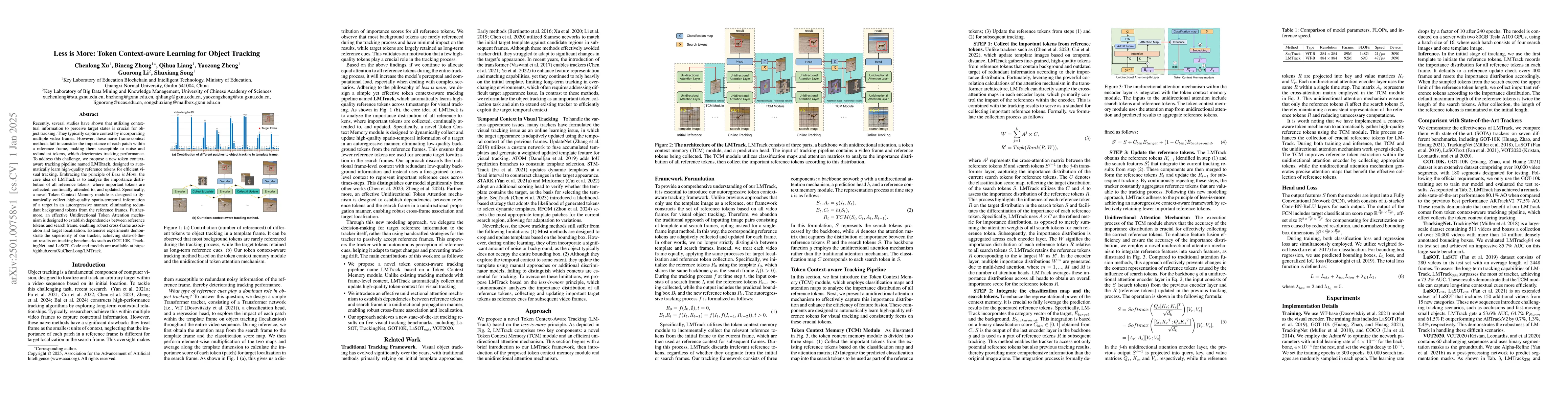 Thumbnail for Less is More: Token Context-aware Learning for Object Tracking