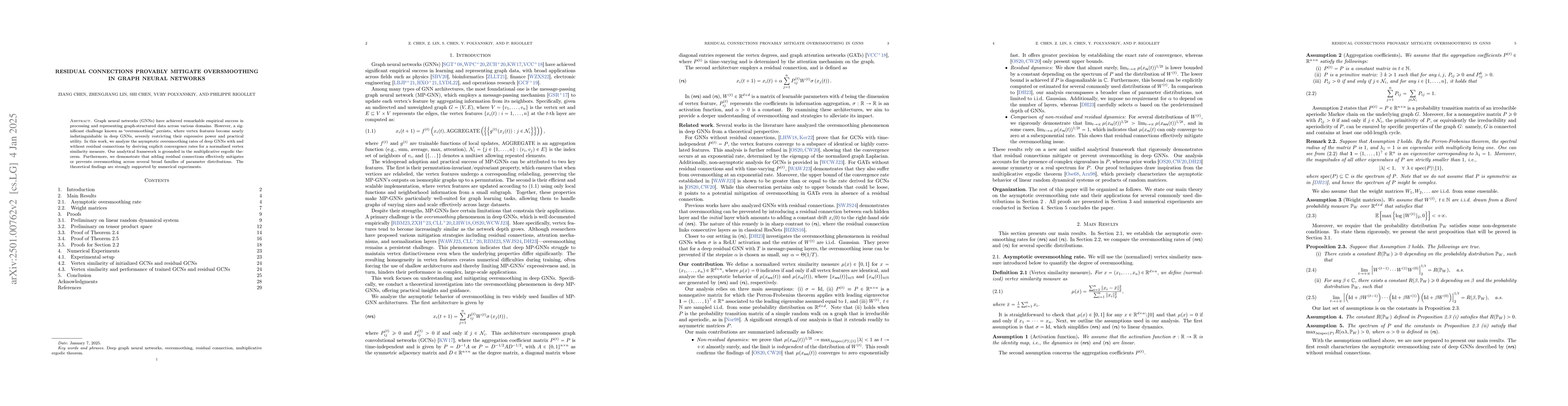 Thumbnail for Residual connections provably mitigate oversmoothing in graph neural
  networks