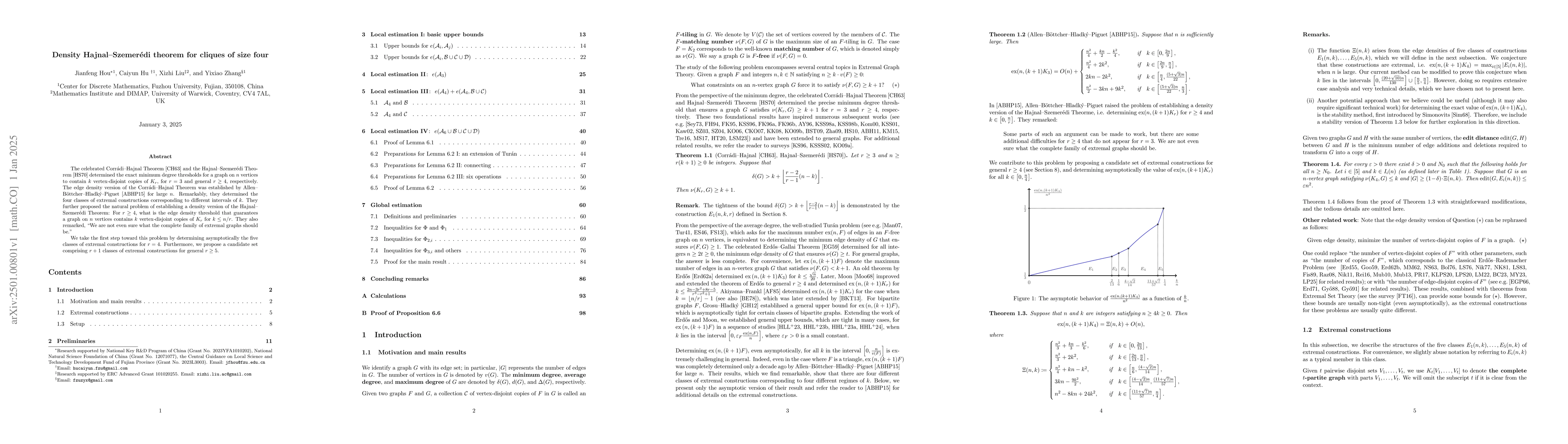 Thumbnail for Density Hajnal--Szemerédi theorem for cliques of size four