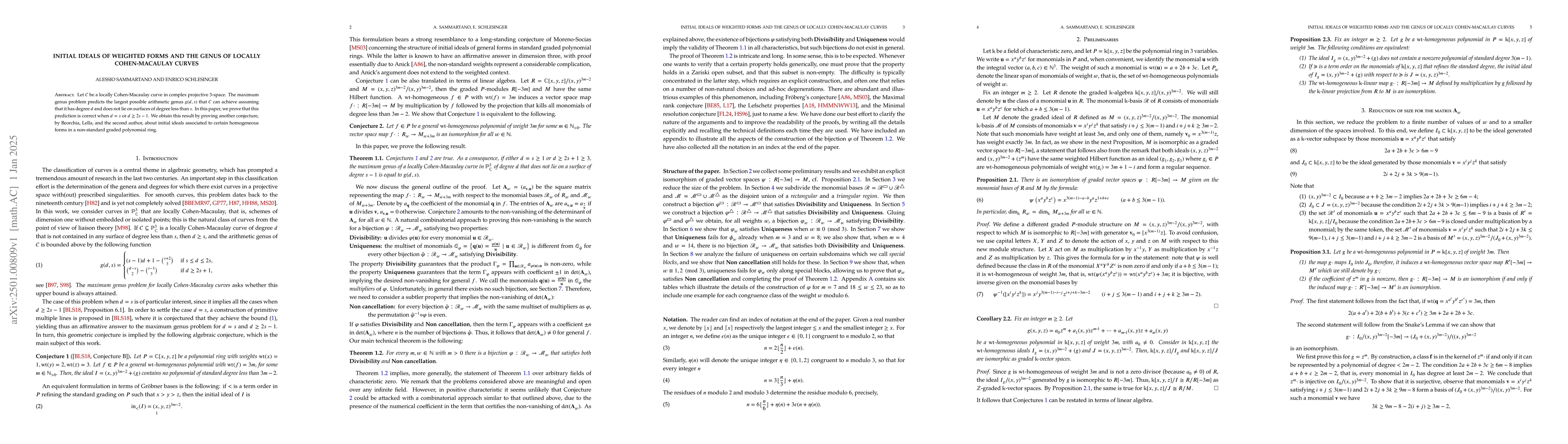 Thumbnail for Initial ideals of weighted forms and the genus of locally Cohen-Macaulay
  curves