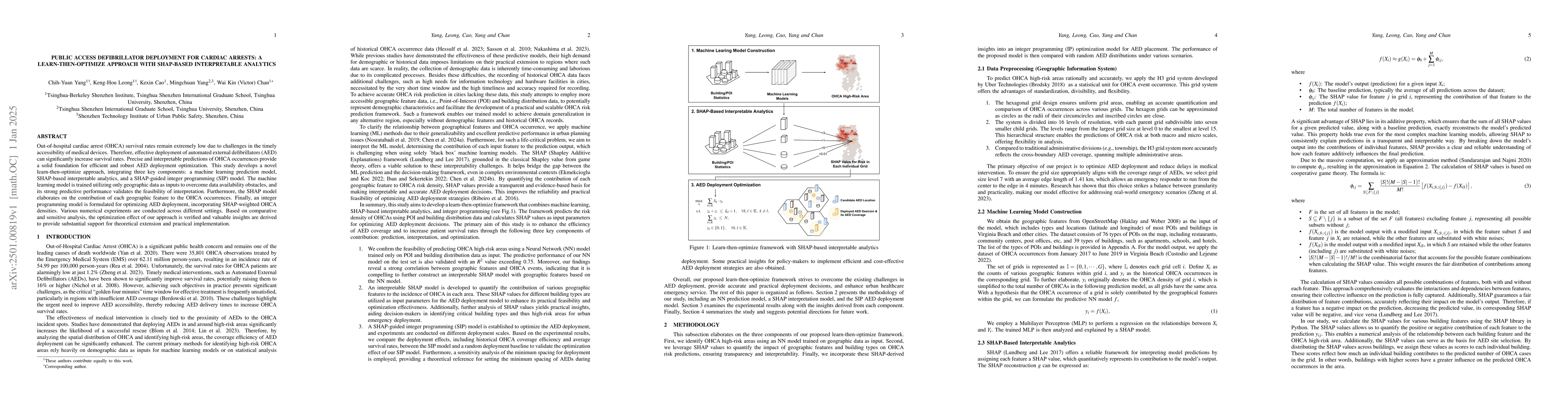 Thumbnail for Public Access Defibrillator Deployment for Cardiac Arrests: A
  Learn-Then-Optimize Approach with SHAP-based Interpretable Analytics