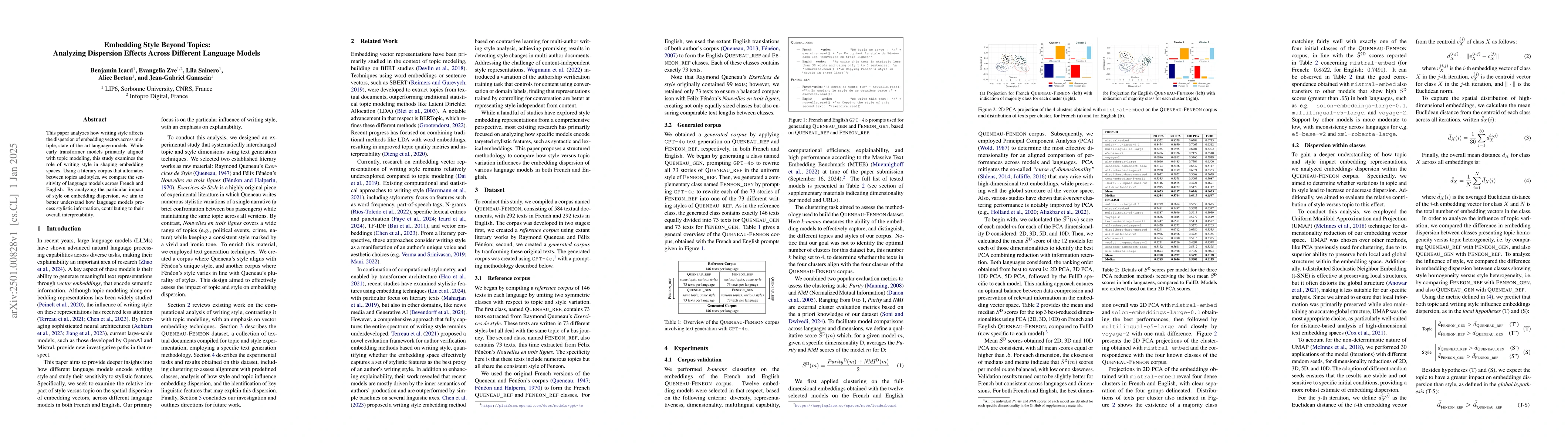 Thumbnail for Embedding Style Beyond Topics: Analyzing Dispersion Effects Across
  Different Language Models
