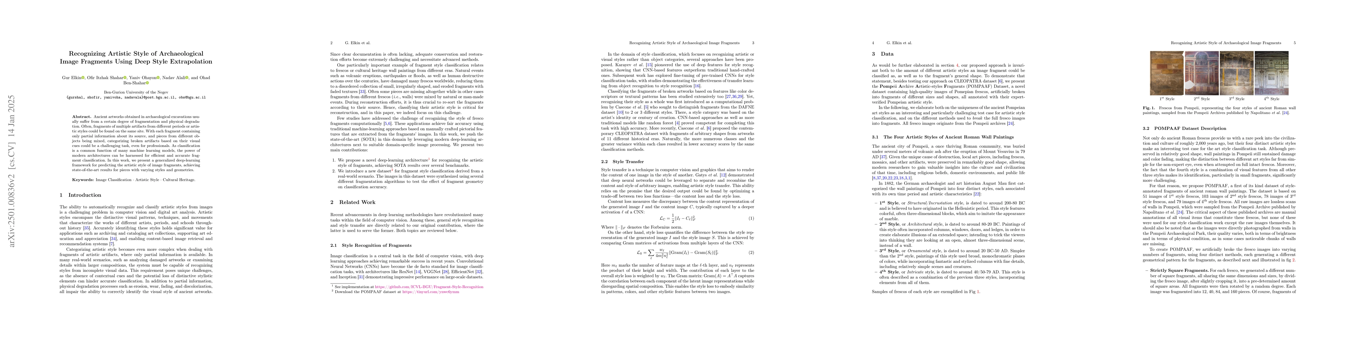 Thumbnail for Recognizing Artistic Style of Archaeological Image Fragments Using Deep
  Style Extrapolation