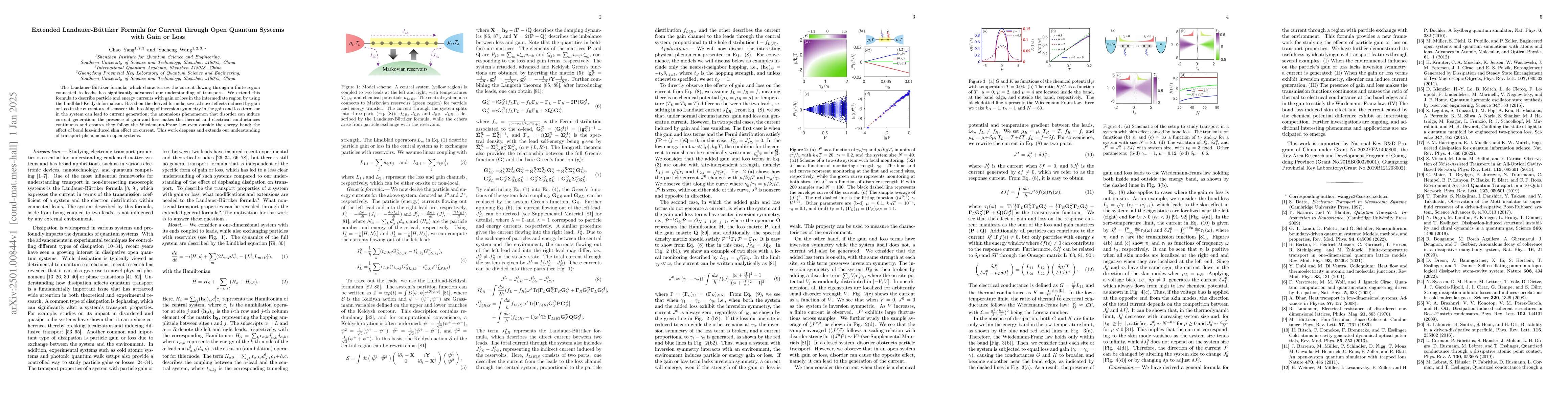 Thumbnail for Extended Landauer-Büttiker Formula for Current through Open Quantum
  Systems with Gain or Loss