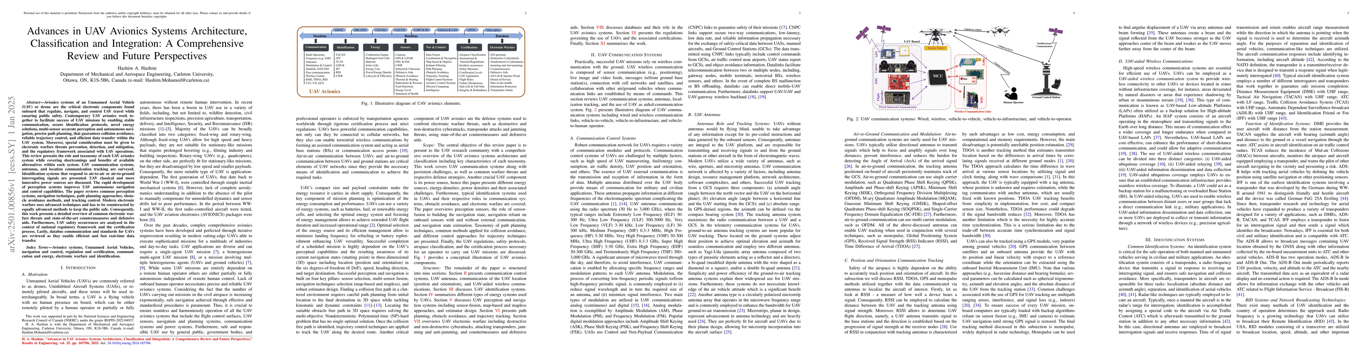 Thumbnail for Advances in UAV Avionics Systems Architecture, Classification and
  Integration: A Comprehensive Review and Future Perspectives