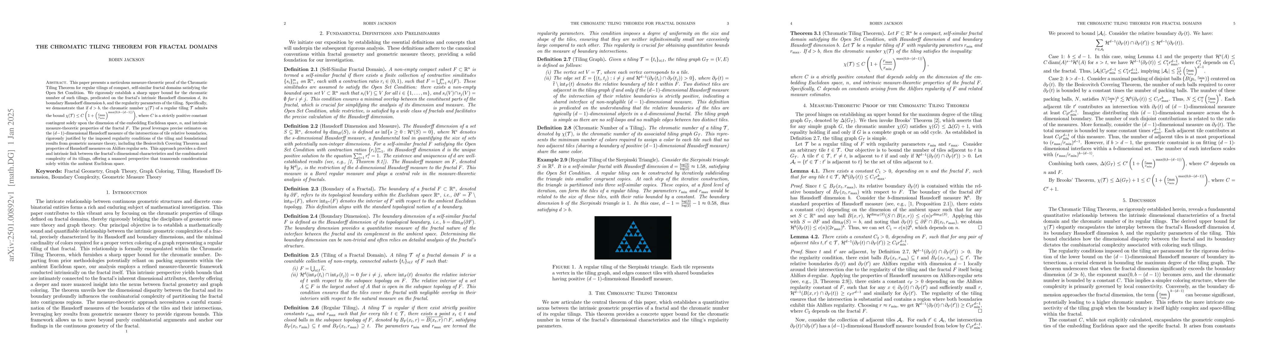 Thumbnail for The Chromatic Tiling Theorem for Fractal Domains