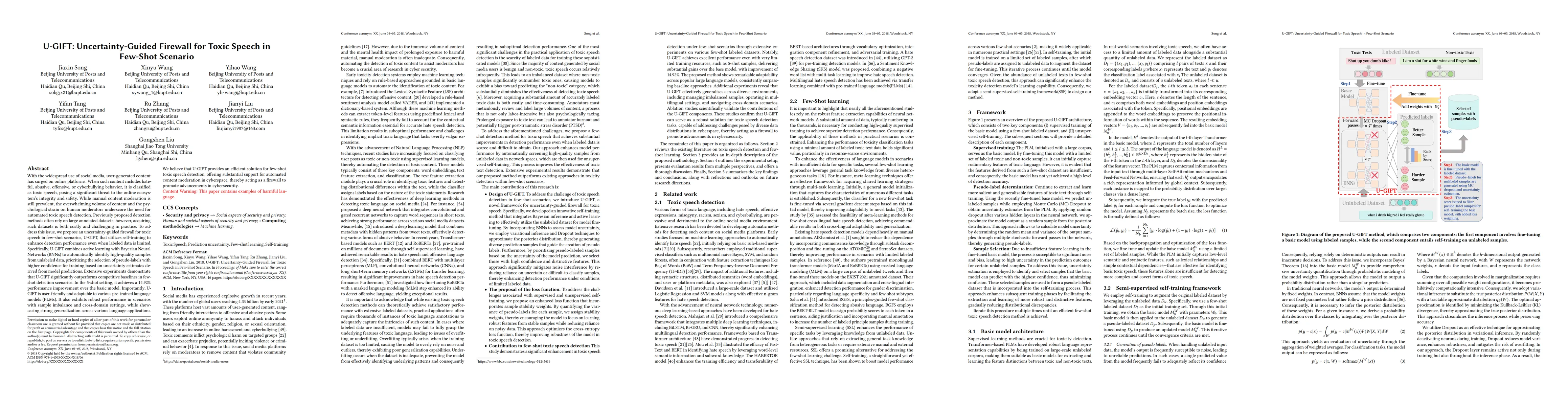 Thumbnail for U-GIFT: Uncertainty-Guided Firewall for Toxic Speech in Few-Shot
  Scenario