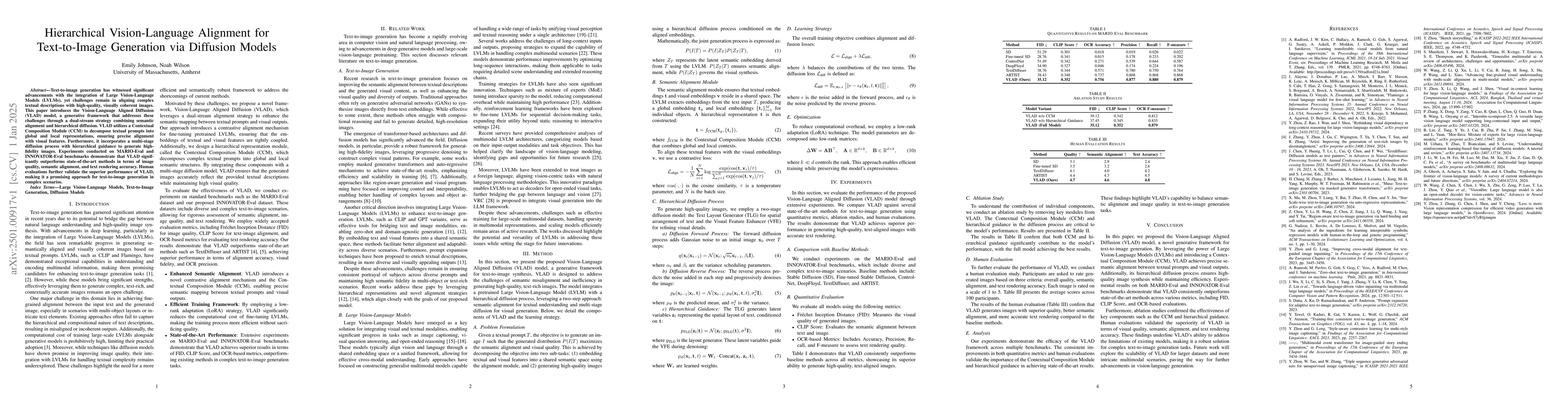 Thumbnail for Hierarchical Vision-Language Alignment for Text-to-Image Generation via
  Diffusion Models