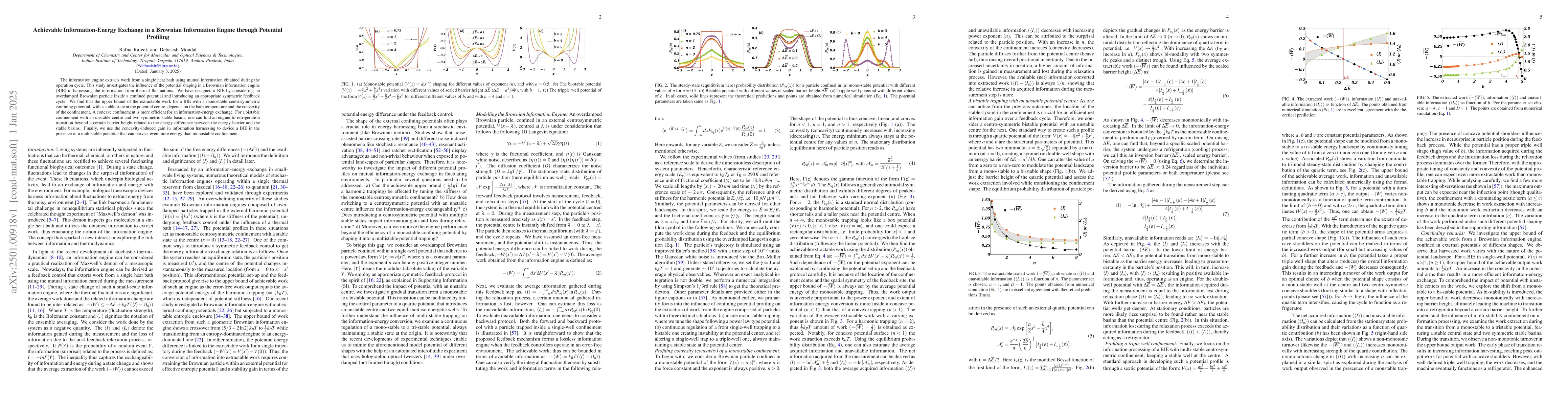 Thumbnail for Achievable Information-Energy Exchange in a Brownian Information Engine
  through Potential Profiling
