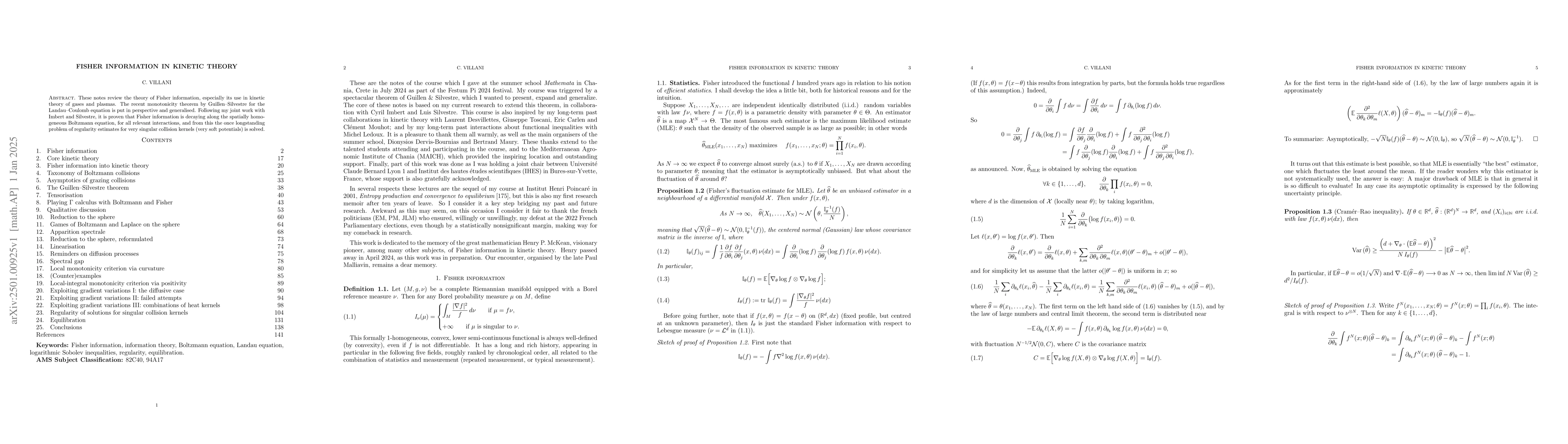 Thumbnail for Fisher Information in Kinetic Theory