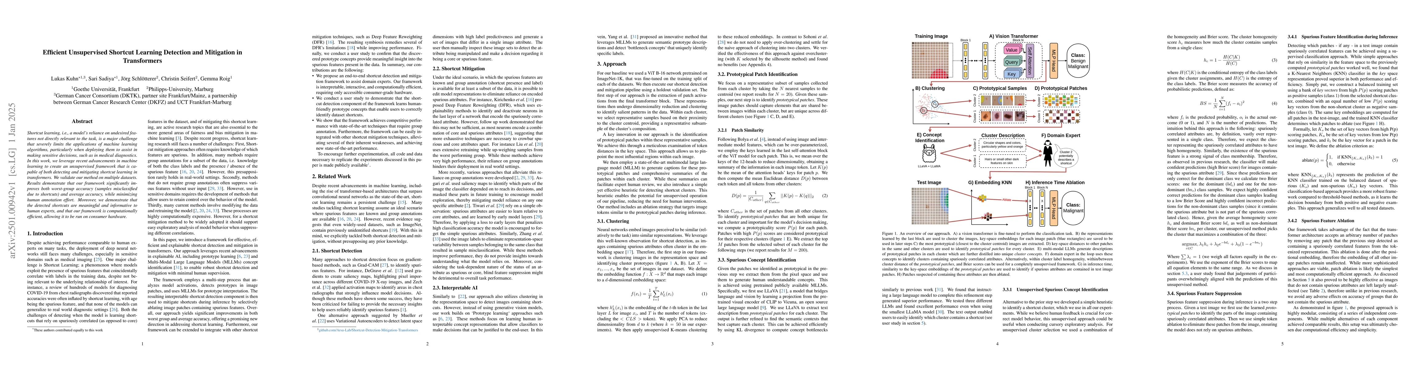 Thumbnail for Efficient Unsupervised Shortcut Learning Detection and Mitigation in
  Transformers