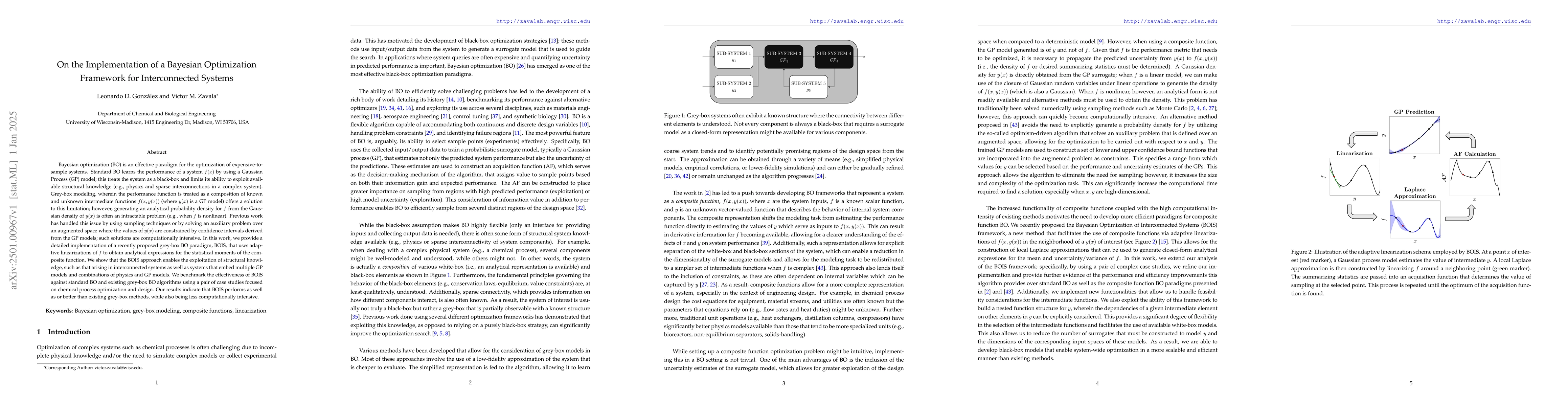 Thumbnail for On the Implementation of a Bayesian Optimization Framework for
  Interconnected Systems