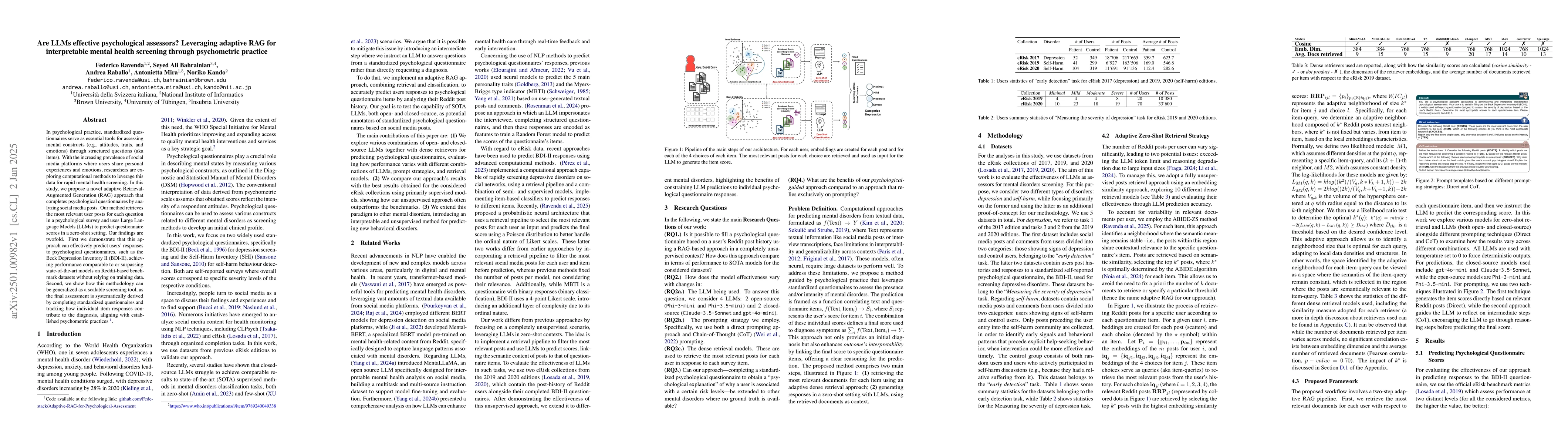 Thumbnail for Are LLMs effective psychological assessors? Leveraging adaptive RAG for
  interpretable mental health screening through psychometric practice