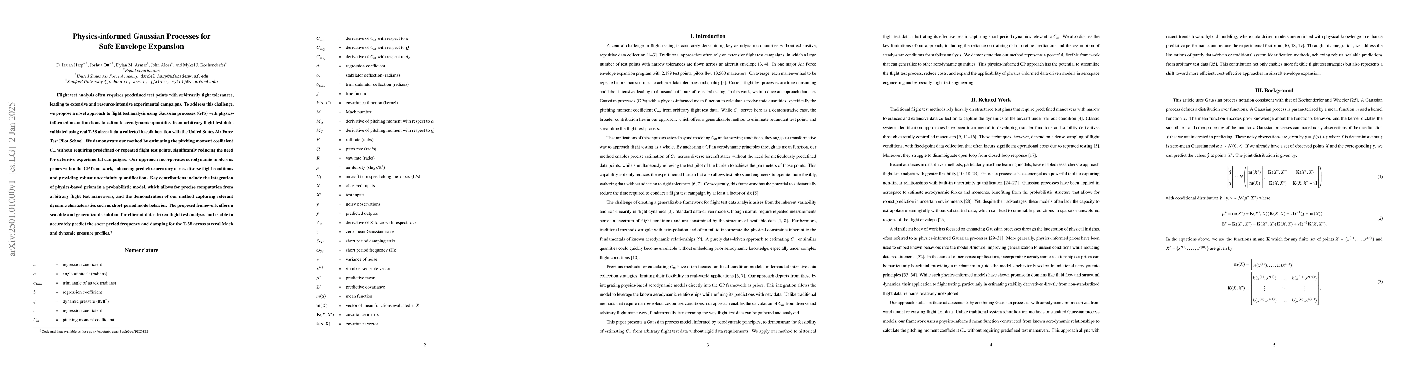 Thumbnail for Physics-informed Gaussian Processes for Safe Envelope Expansion