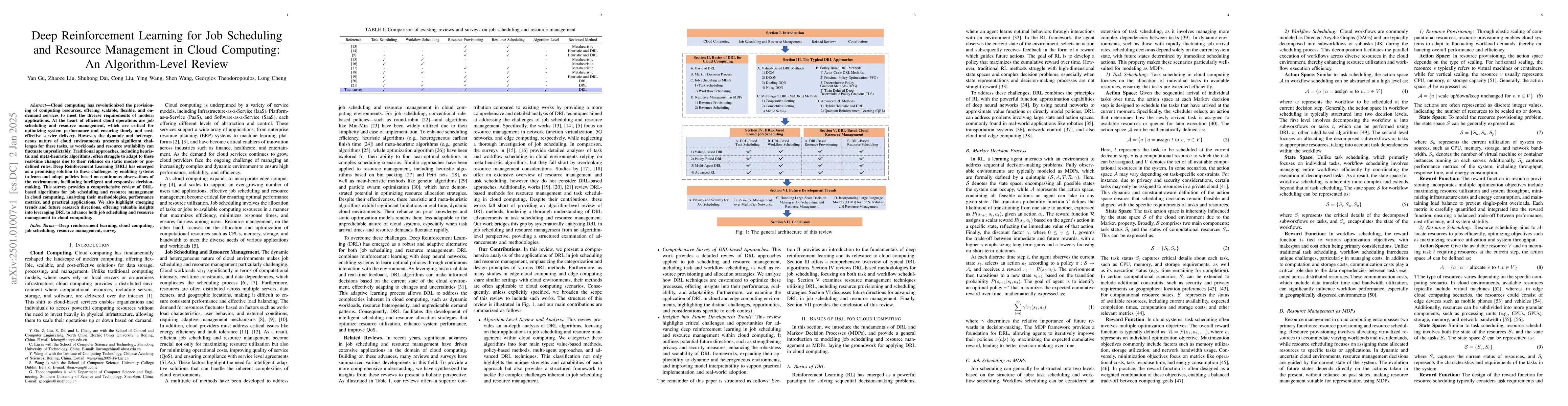 Thumbnail for Deep Reinforcement Learning for Job Scheduling and Resource Management
  in Cloud Computing: An Algorithm-Level Review