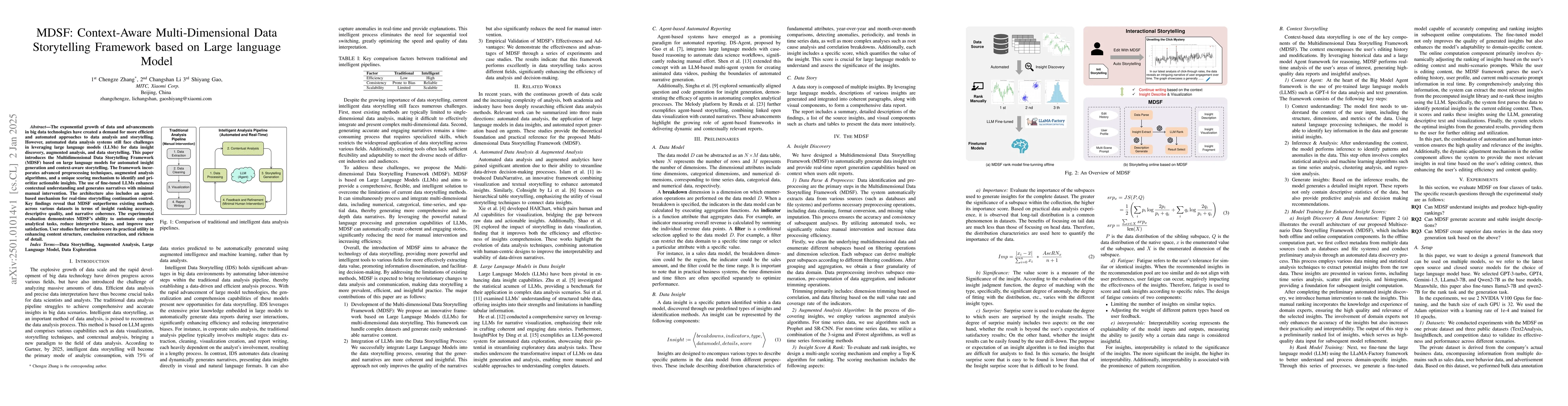 Thumbnail for MDSF: Context-Aware Multi-Dimensional Data Storytelling Framework based
  on Large language Model