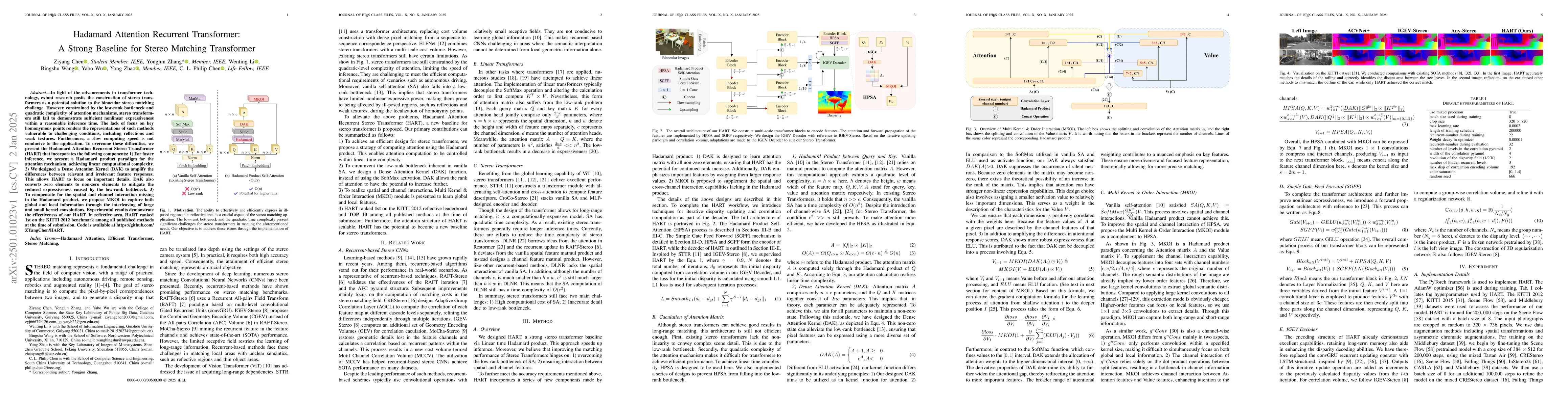 Thumbnail for Hadamard Attention Recurrent Transformer: A Strong Baseline for Stereo
  Matching Transformer