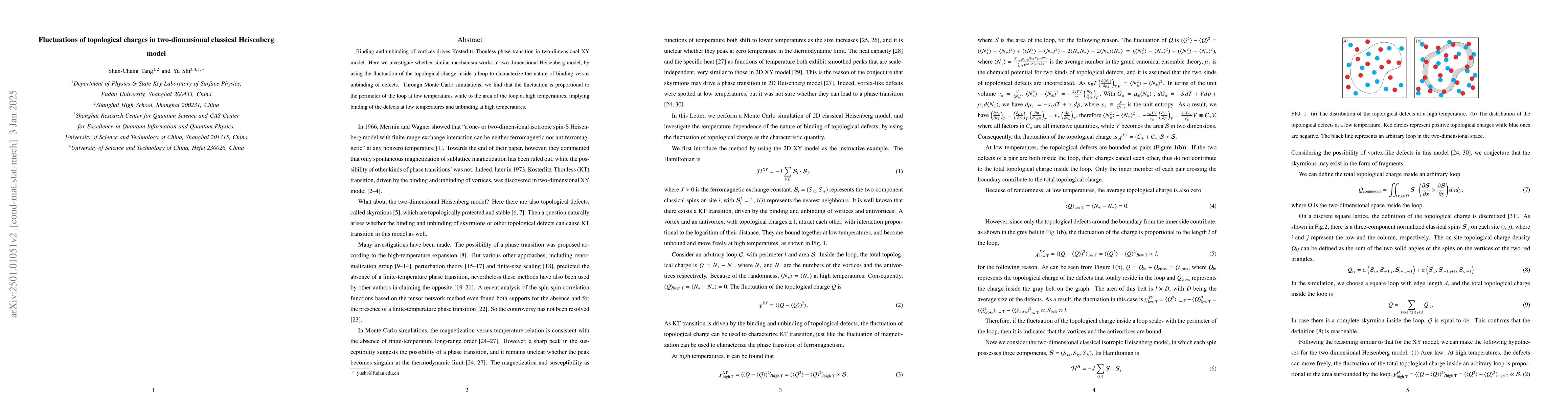 Thumbnail for Fluctuations of topological charges in two-dimensional classical
  Heisenberg model