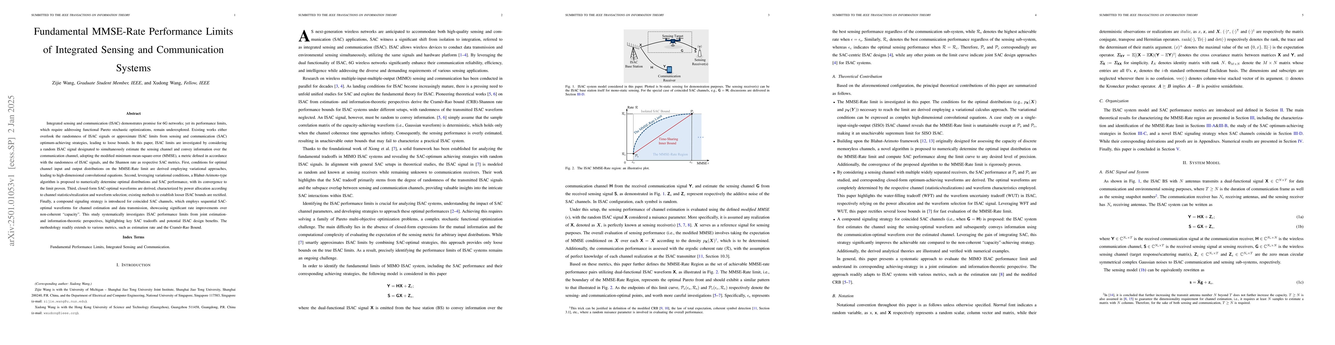 Thumbnail for Fundamental MMSE-Rate Performance Limits of Integrated Sensing and
  Communication Systems
