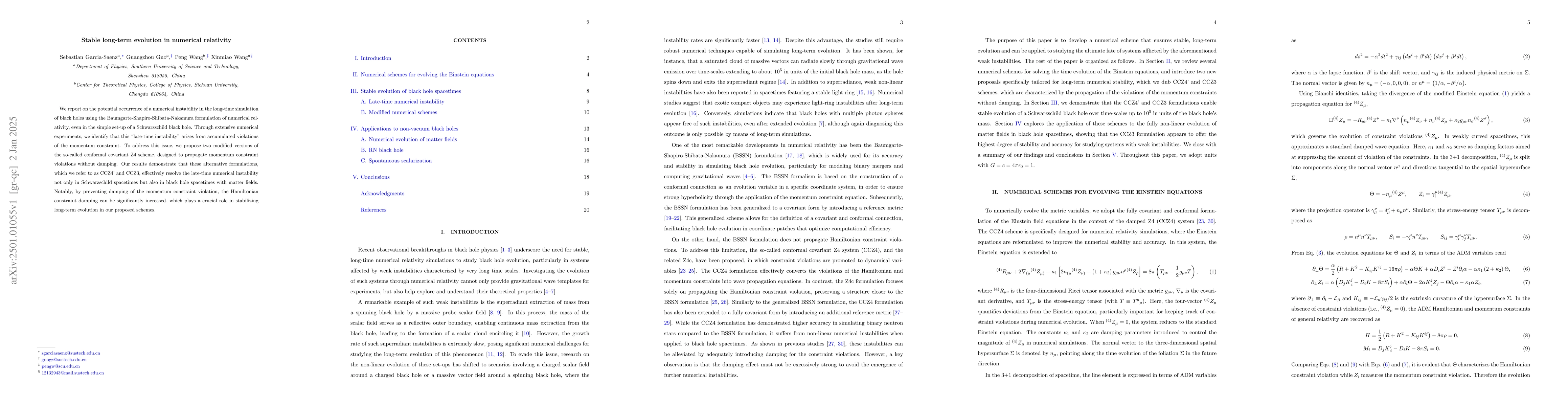 Thumbnail for Stable long-term evolution in numerical relativity