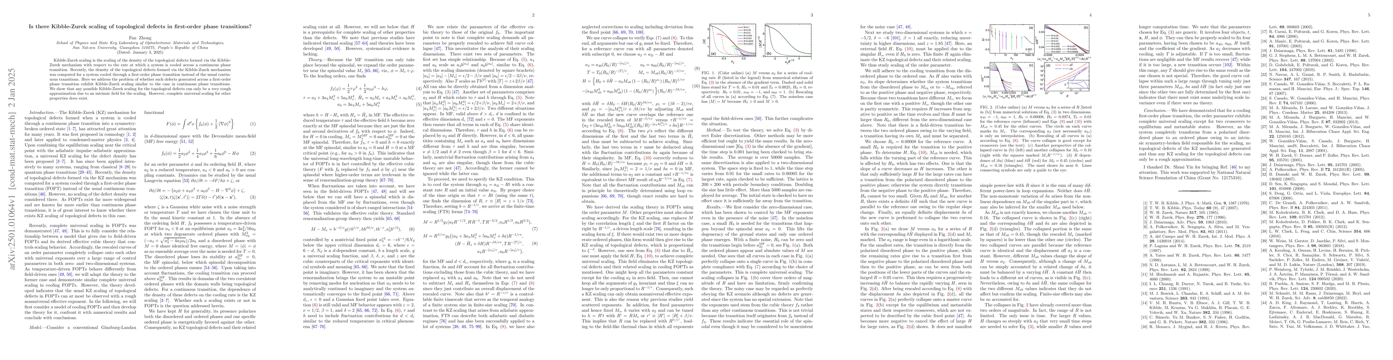 Thumbnail for Is there Kibble-Zurek scaling of topological defects in first-order
  phase transitions?