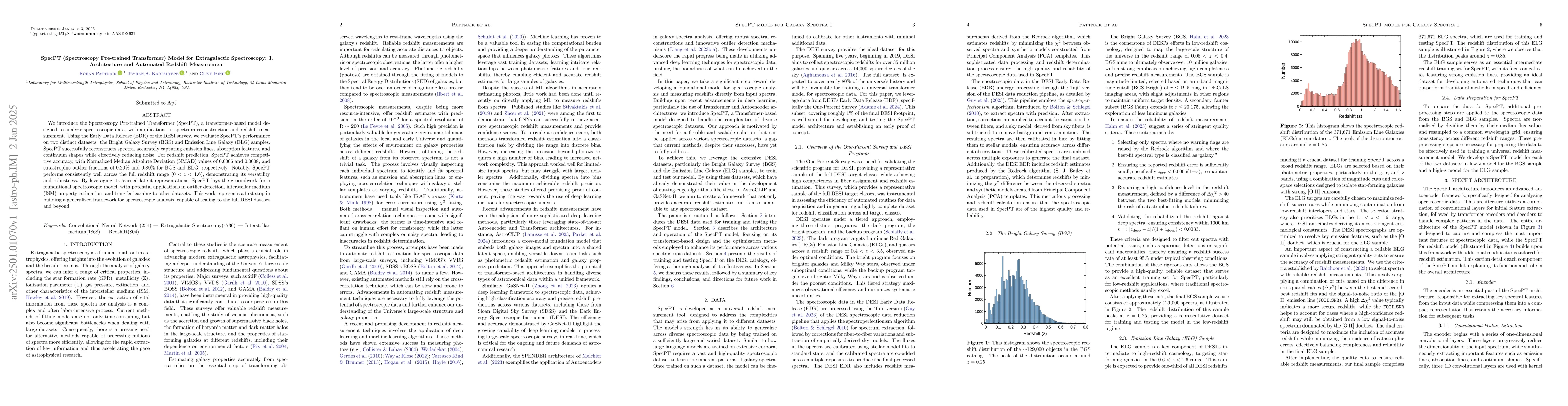 Thumbnail for SpecPT (Spectroscopy Pre-trained Transformer) Model for Extragalactic
  Spectroscopy: I. Architecture and Automated Redshift Measurement