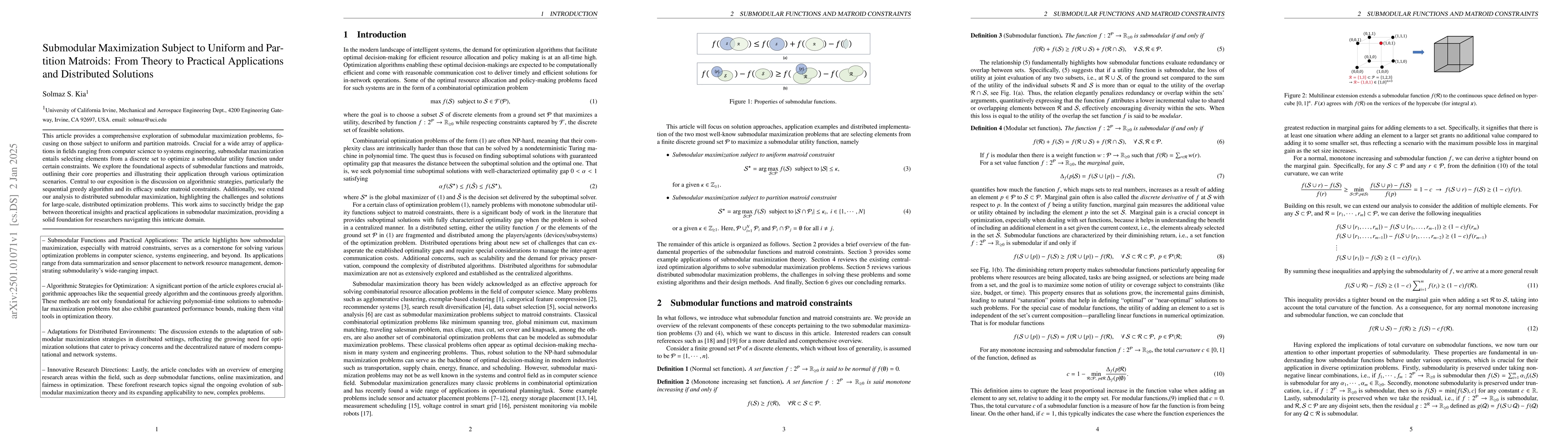 Thumbnail for Submodular Maximization Subject to Uniform and Partition Matroids: From
  Theory to Practical Applications and Distributed Solutions