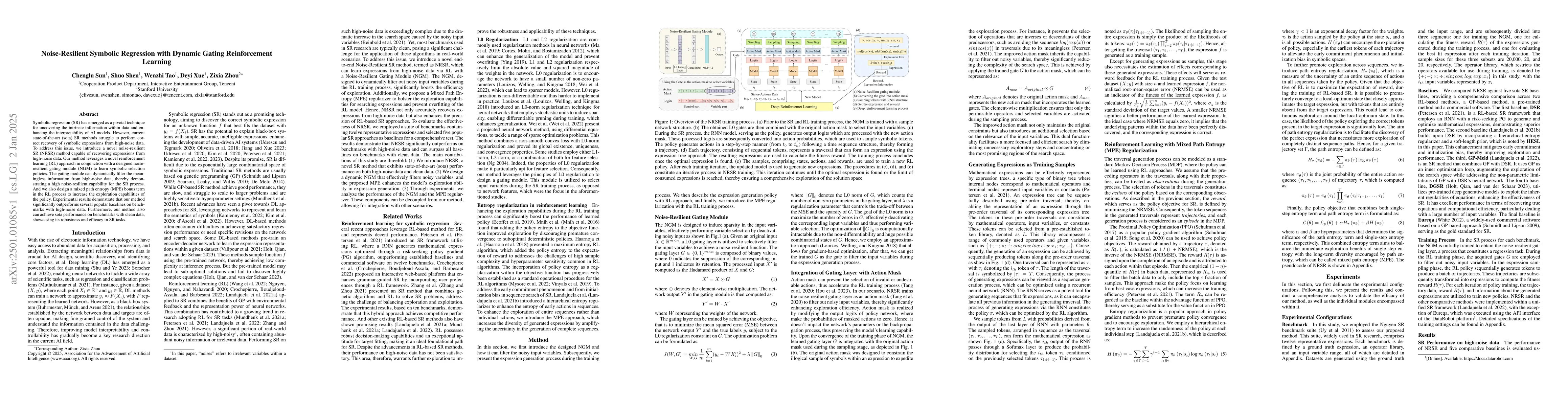 Thumbnail for Noise-Resilient Symbolic Regression with Dynamic Gating Reinforcement
  Learning