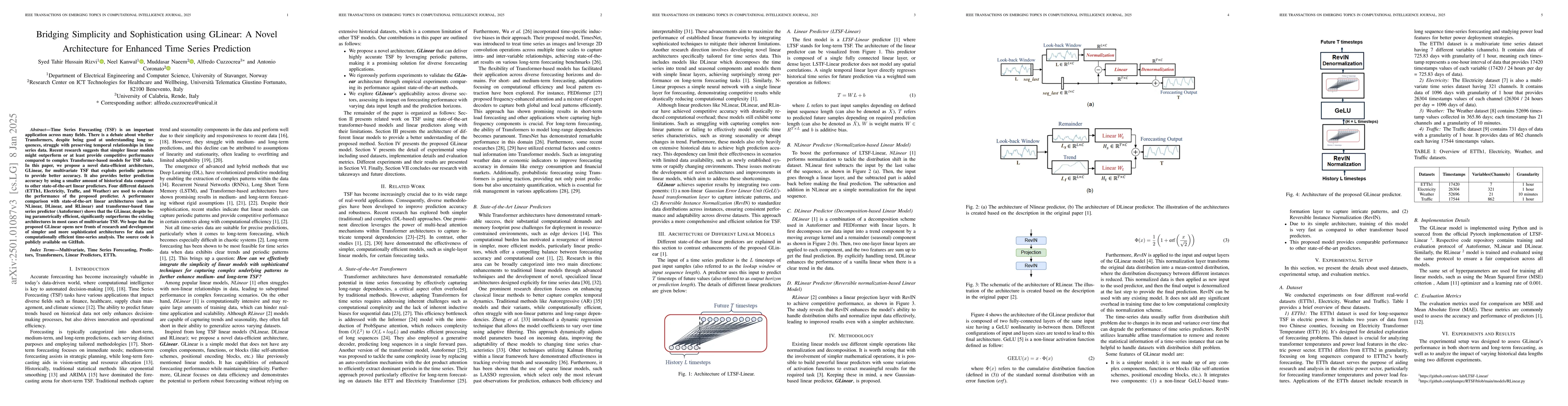Thumbnail for Bridging Simplicity and Sophistication using GLinear: A Novel
  Architecture for Enhanced Time Series Prediction