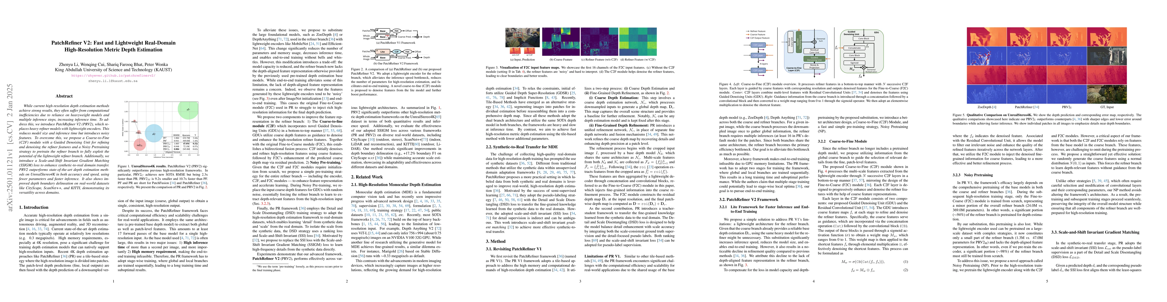 Thumbnail for PatchRefiner V2: Fast and Lightweight Real-Domain High-Resolution Metric
  Depth Estimation