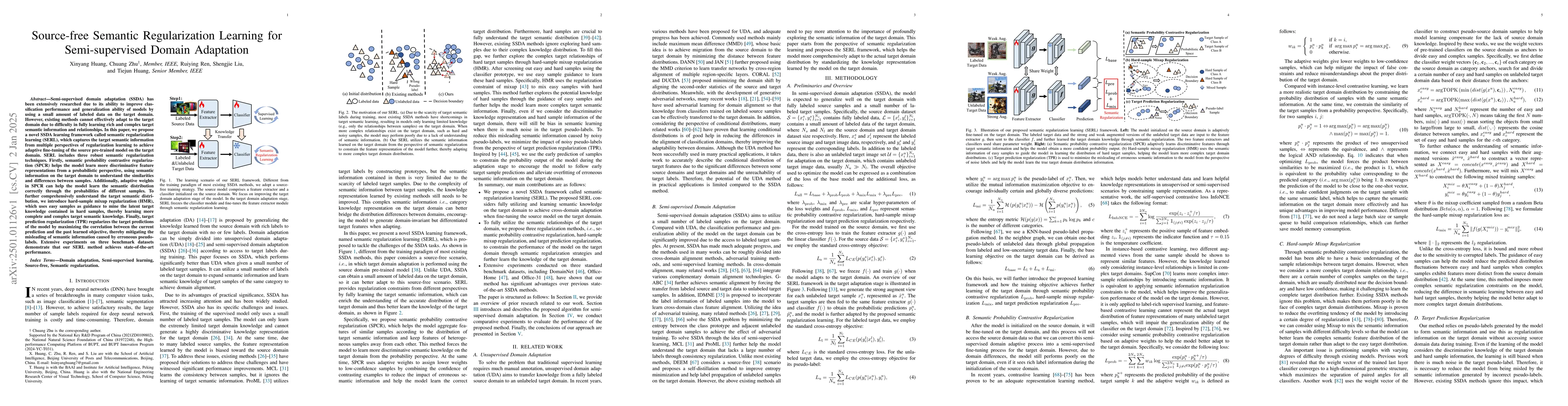 Thumbnail for Source-free Semantic Regularization Learning for Semi-supervised Domain
  Adaptation
