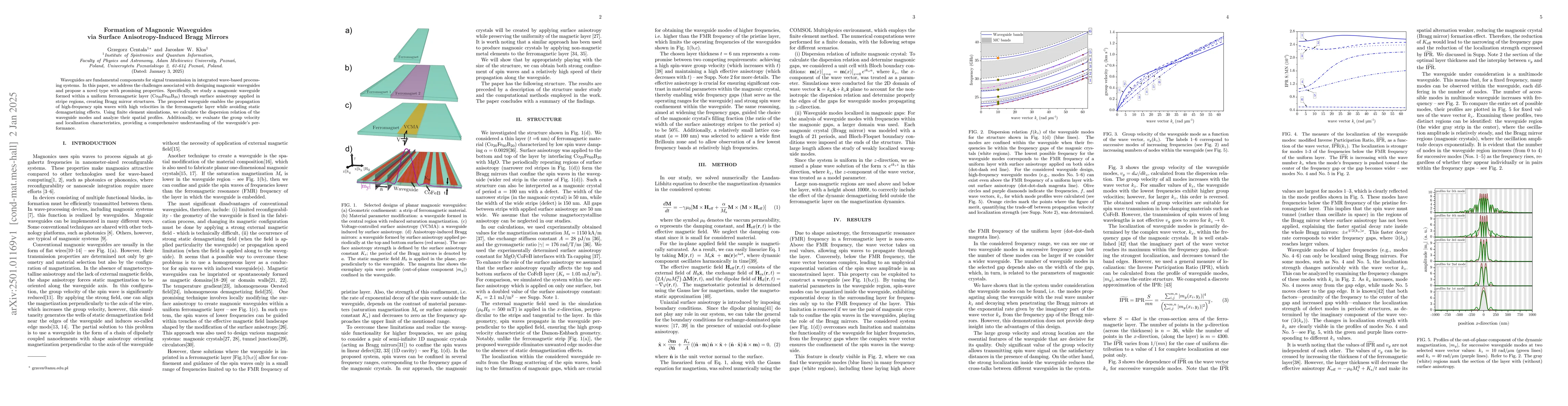 Thumbnail for Formation of Magnonic Waveguides via Surface Anisotropy-Induced Bragg
  Mirrors