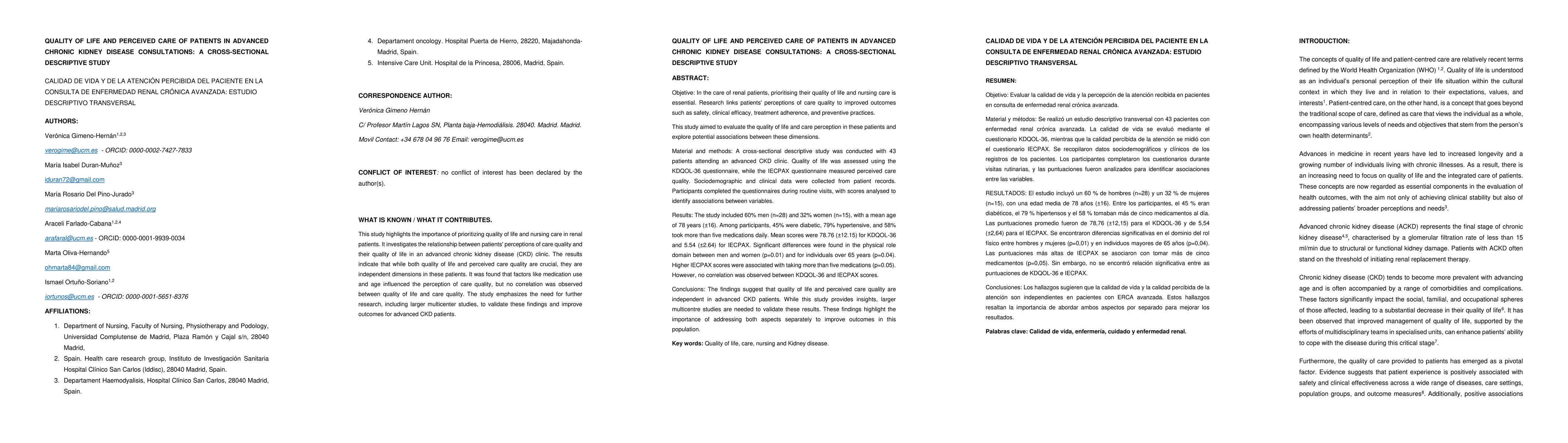 Thumbnail for Quality of life and perceived care of patients in advanced chronic
  kidney disease consultations: a cross-sectional descriptive study