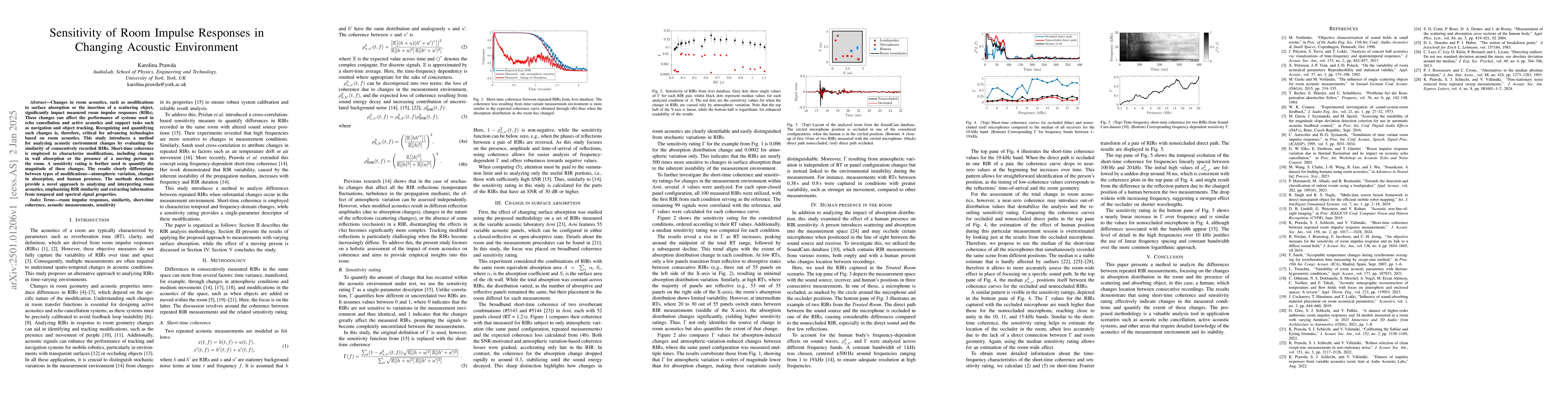 Thumbnail for Sensitivity of Room Impulse Responses in Changing Acoustic Environment