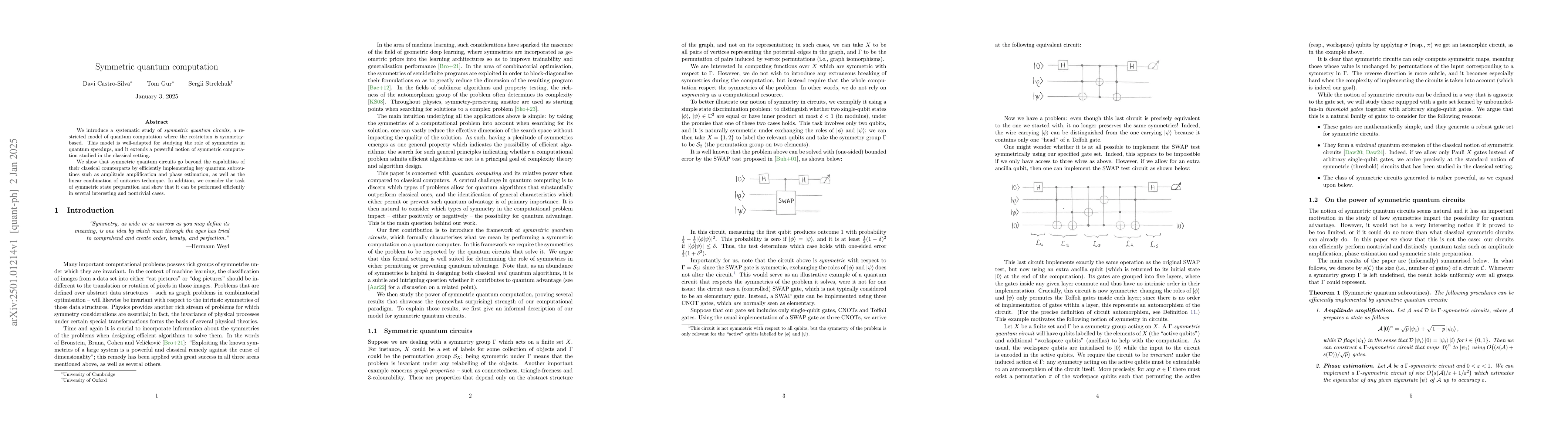 Thumbnail for Symmetric quantum computation